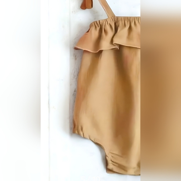 Bundle Baby Girls Romper in Rust Color and Romper Color in Mustard - Picture 6 of 10